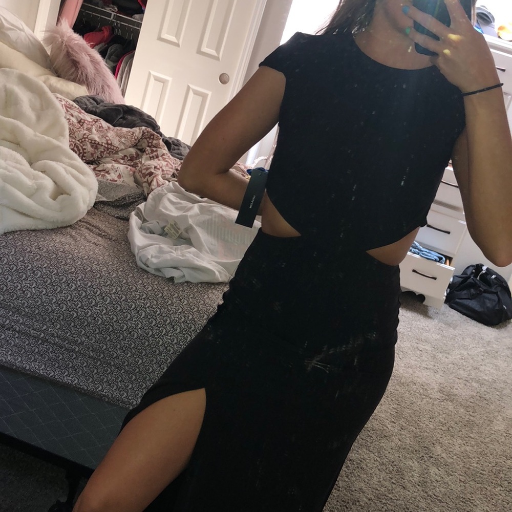 Lulus black floor length dress